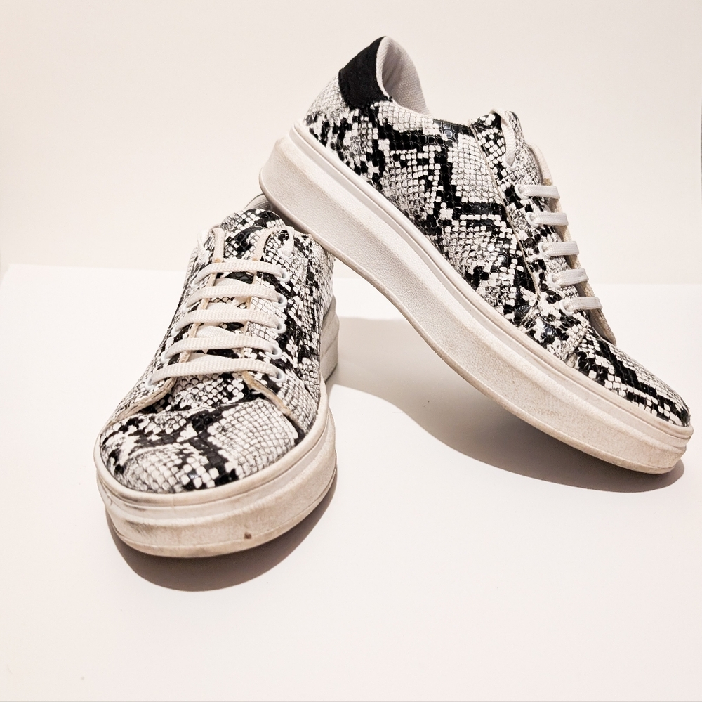 Topshop faux snakeskin sneakers